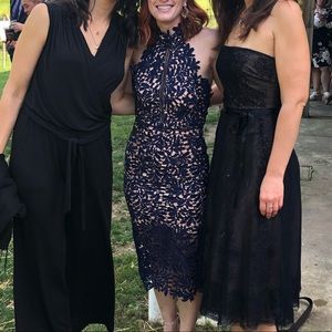 Lulus halter lace midi dress